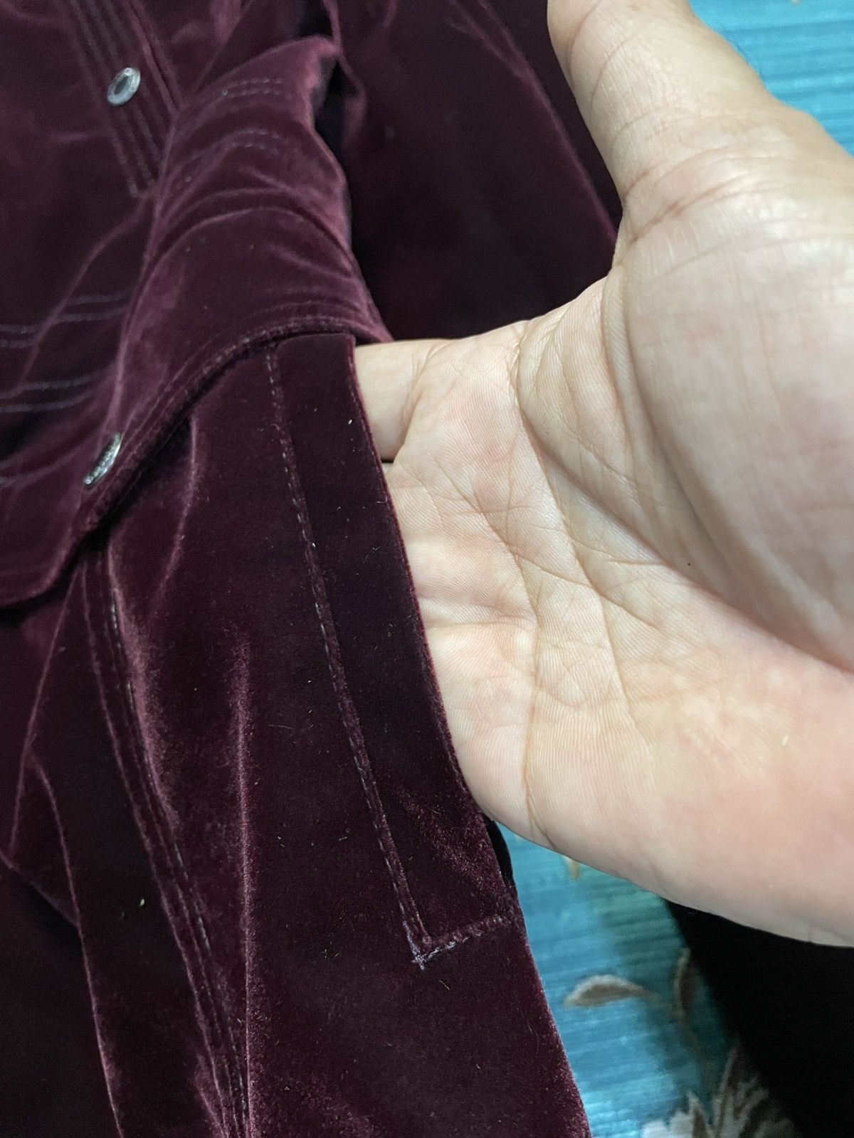 Japanese Brand Semantic Design Red Velour/Velvet Cargo Jacket Size US M / EU 48-50 / 2 - 5 Thumbnail