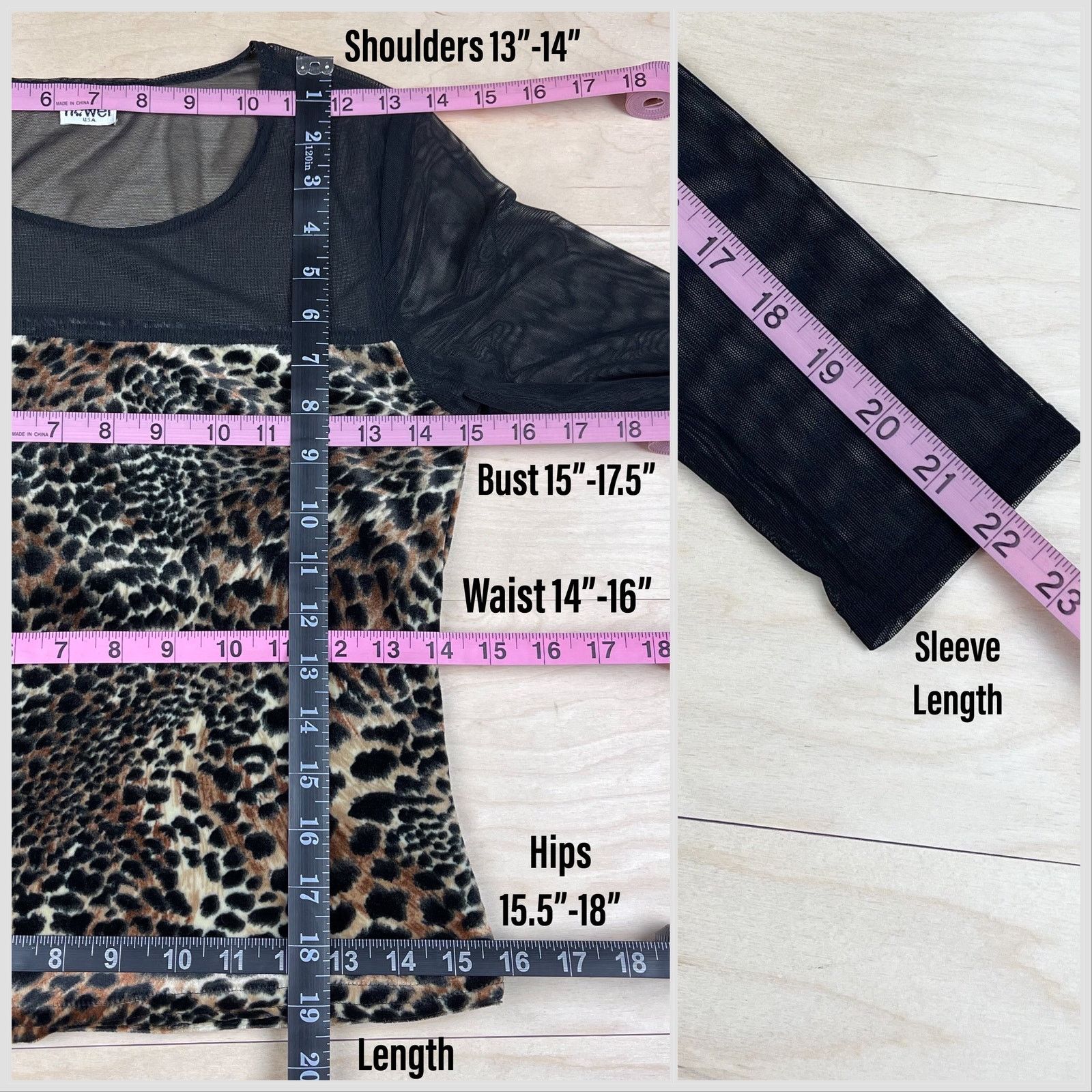 Vintage Vintage 1990s Mesh Cheetah Print Long Sleeve Top Size XS / US 0-2 / IT 36-38 - 5 Thumbnail