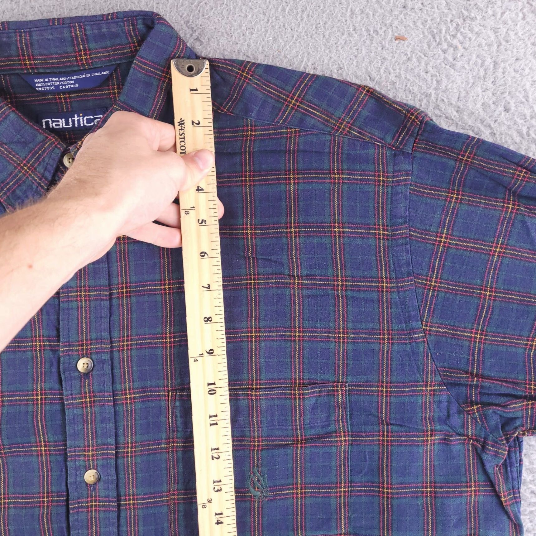 Nautica VINTAGE Nautica Shirt Mens XL 2XL Baggy Oxford Flannel Plaid Long Sleeve Button Size US XL / EU 56 / 4 - 6 Thumbnail