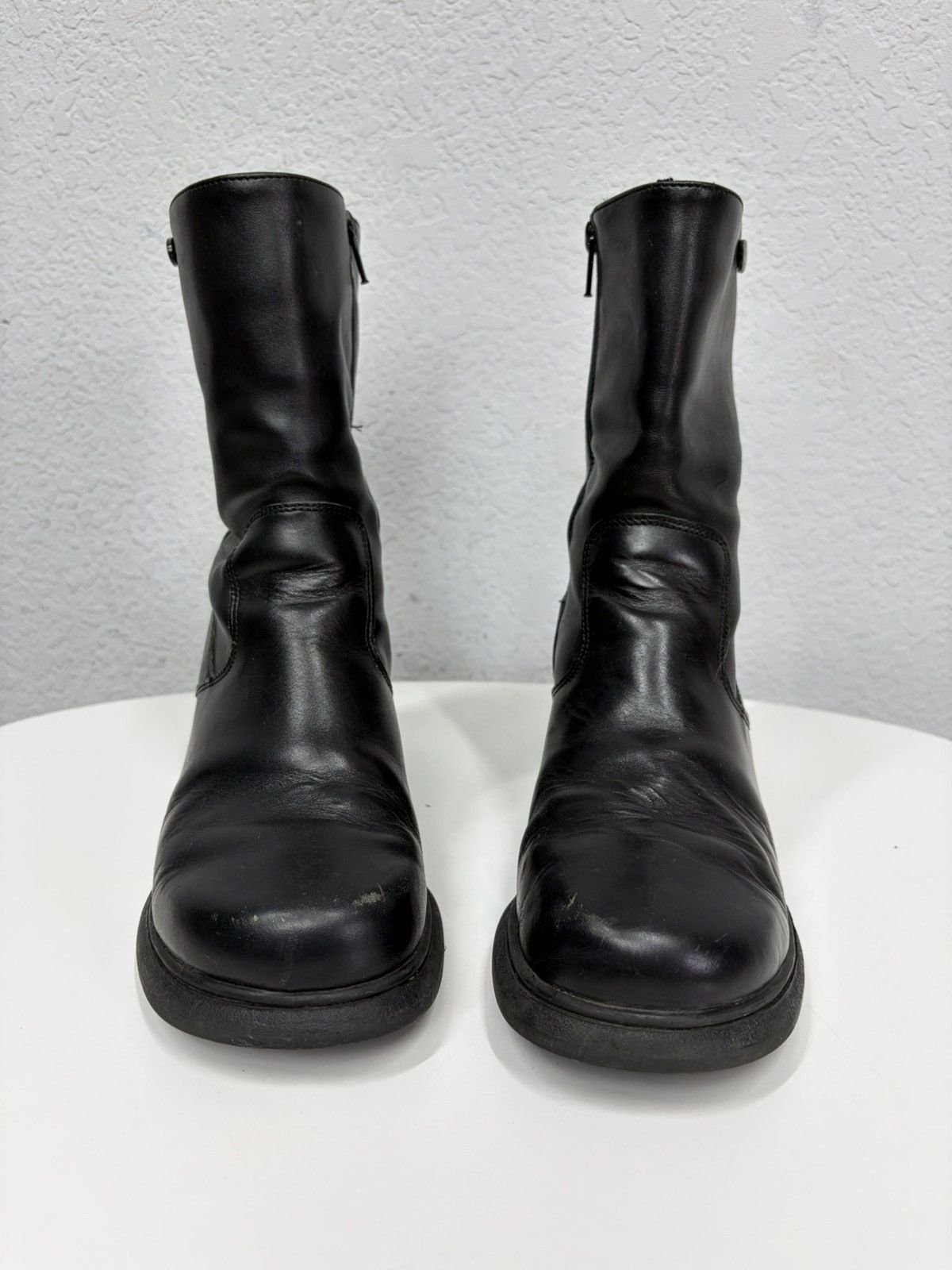 Hedi Slimane Vintage YSL Vibe Black Leather Heeled Biker Boots Grunge Y2K Size US 8 / EU 41 - 11 Thumbnail