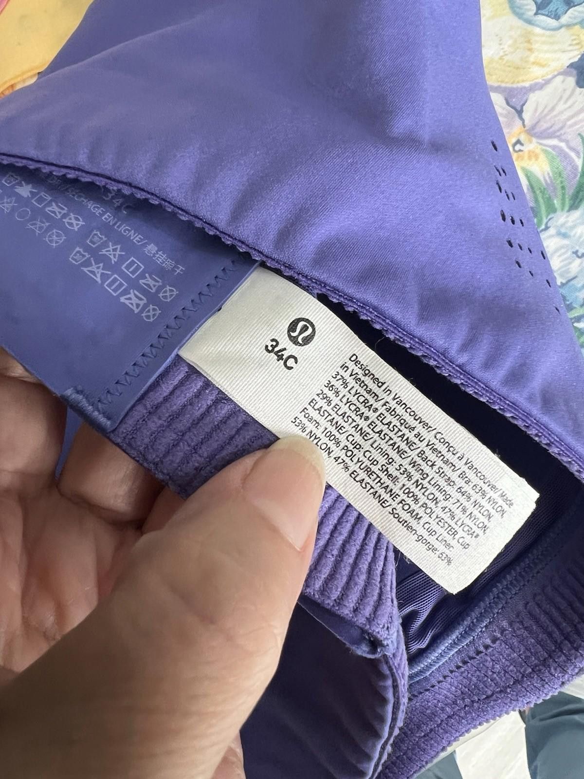 Designer Lululemon AirSupport Bra Indigo / Lavender size 34C Size ONE SIZE - 6 Thumbnail