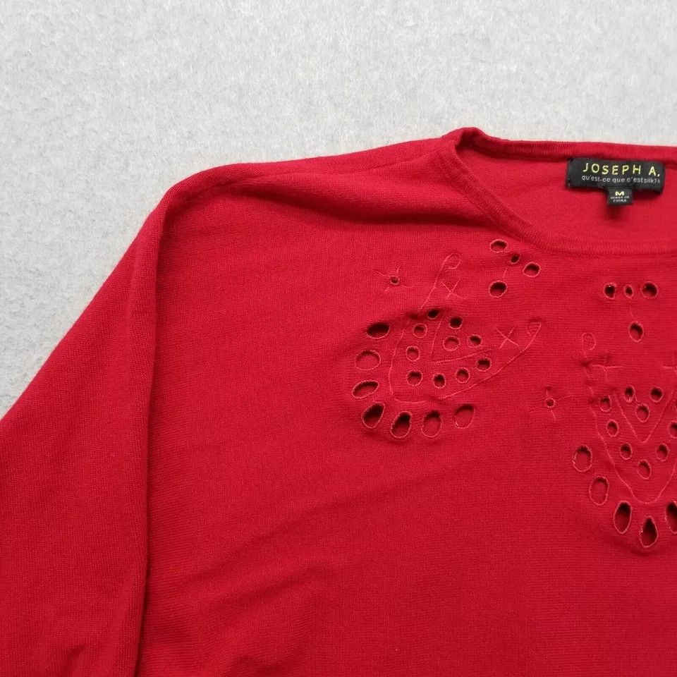 Other Joseph A Sweater Womens Medium Red Round Neck Rayon Blend Size M / US 6-8 / IT 42-44 - 10 Thumbnail
