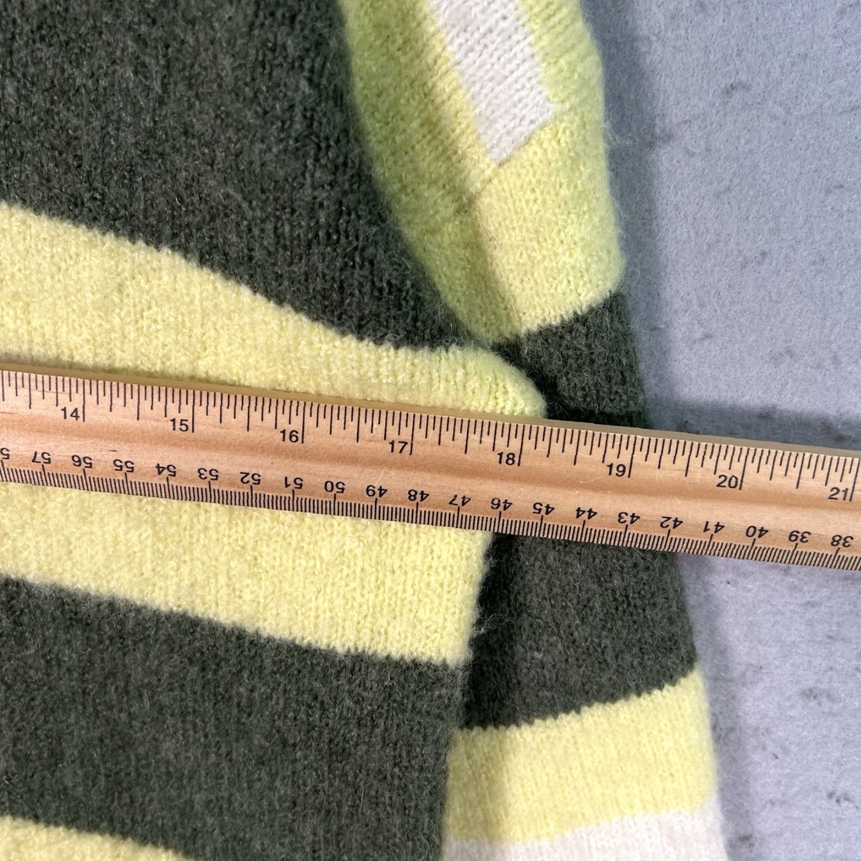 Madewell Madewell Striped Knit Sweater Womens XXS Green Yellow Alpaca Wool Blend Size XXS / US 00 / IT 34 - 2 Thumbnail