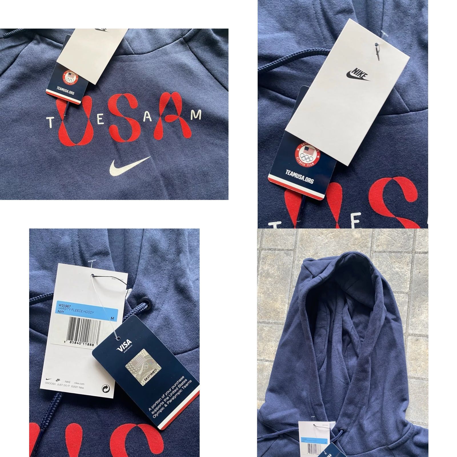 Nike VINTAGE not specified. Final title: Nike WOMENS Hoodie Team USA Olympics Dark Blue Varsity Fleece M New Tags Size M / US 6-8 / IT 42-44 - 8 Thumbnail