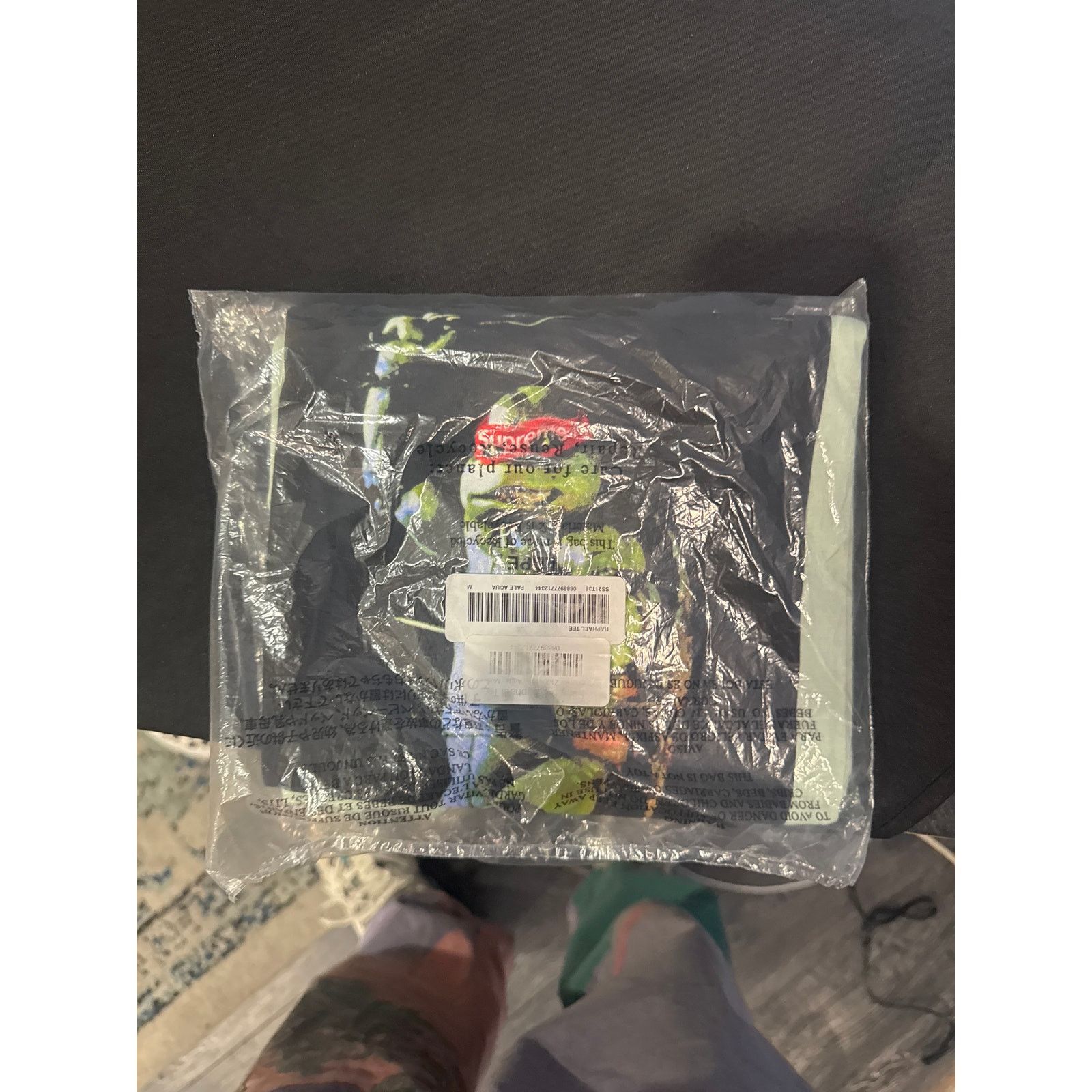 SUPREME RAPHAEL TEE TMNT Medium Pale Aqua new in plastic