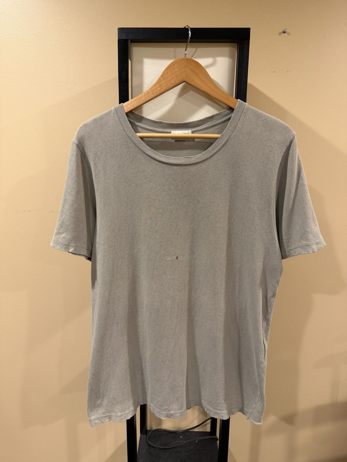 Saint Laurent Paris Saint Laurent Paris Rive Gauche Box Logo 2018 Grey T-Shirt Size US XS / EU 42 / 0 - 4 Thumbnail