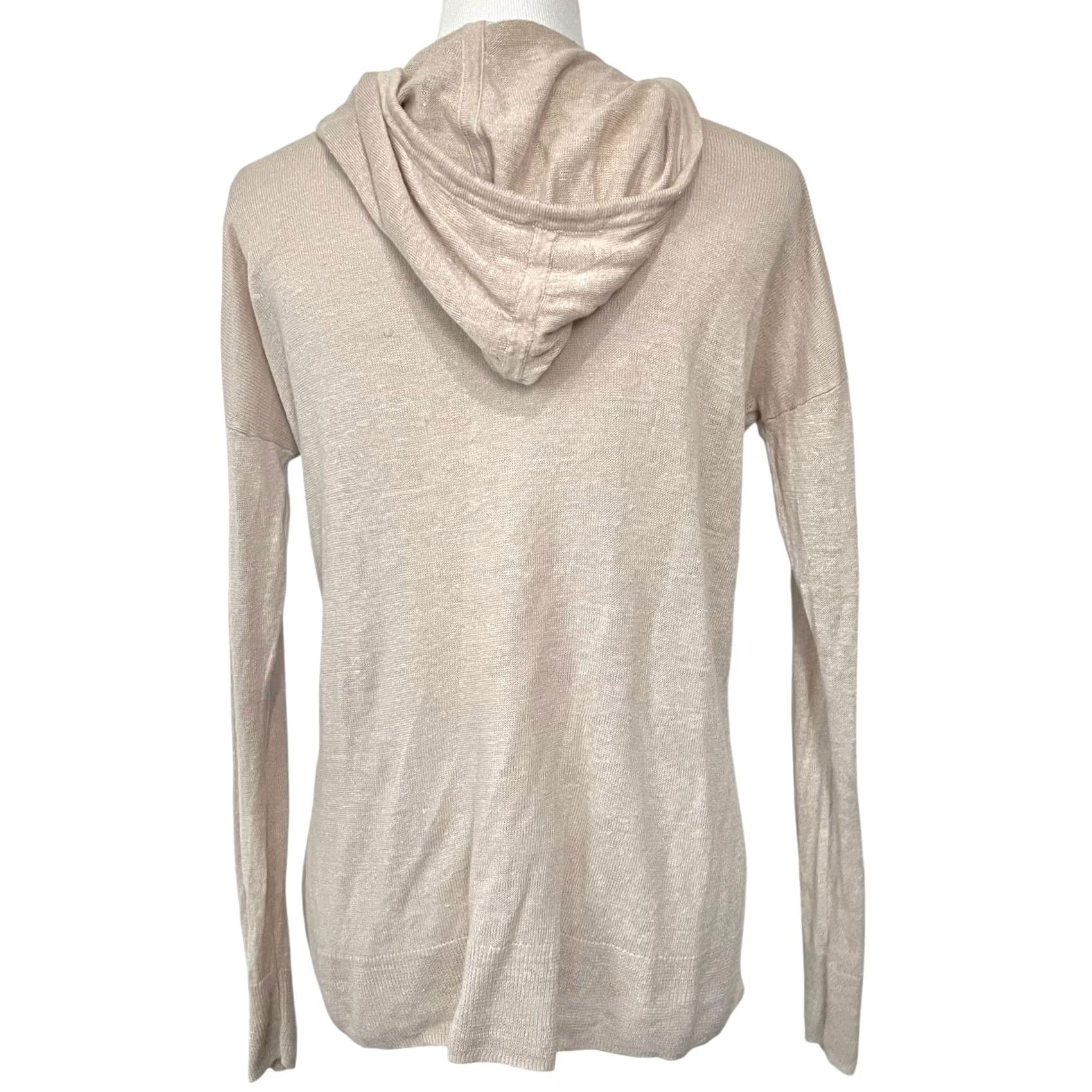 Vintage VINTAGE Tahari Hooded Sweater Womens S Beige Long Sleeve 100% Linen Pullover Hoodie S Beige Pullover Hoodie Women’s Size S / US 4 / IT 40 - 4 Thumbnail