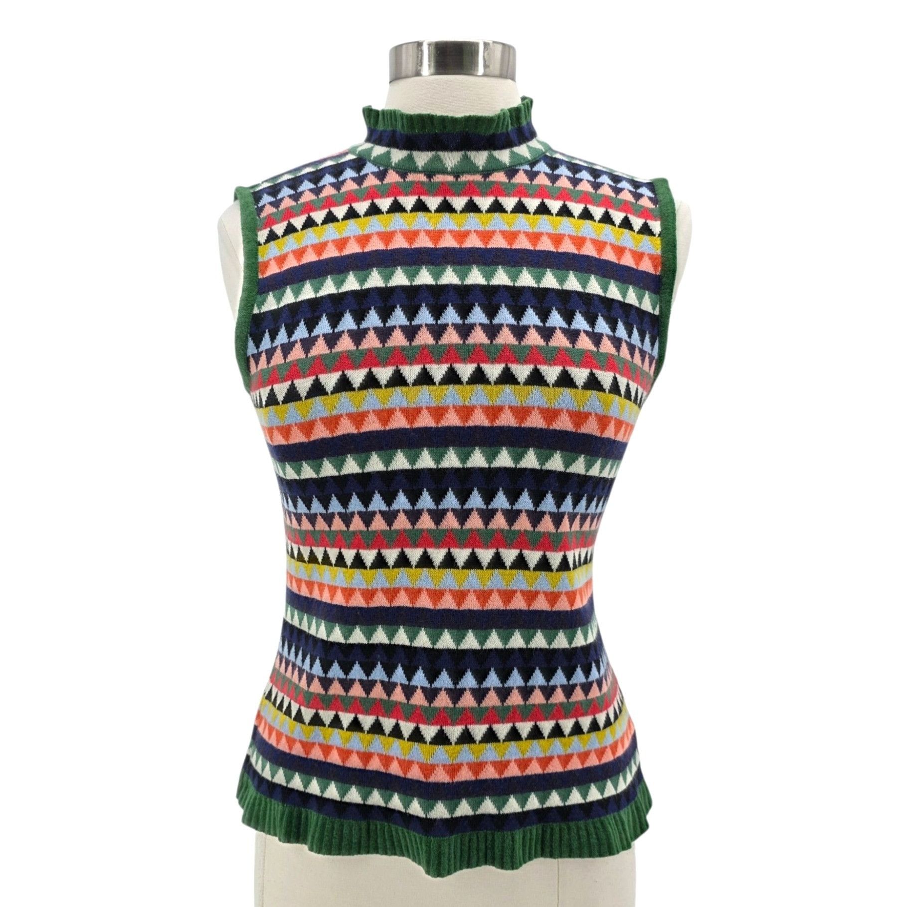 Anthropologie Aldomartins Womens Medium Sweater Tank Wool Blend Triangular Size M / US 6-8 / IT 42-44 - 10 Thumbnail