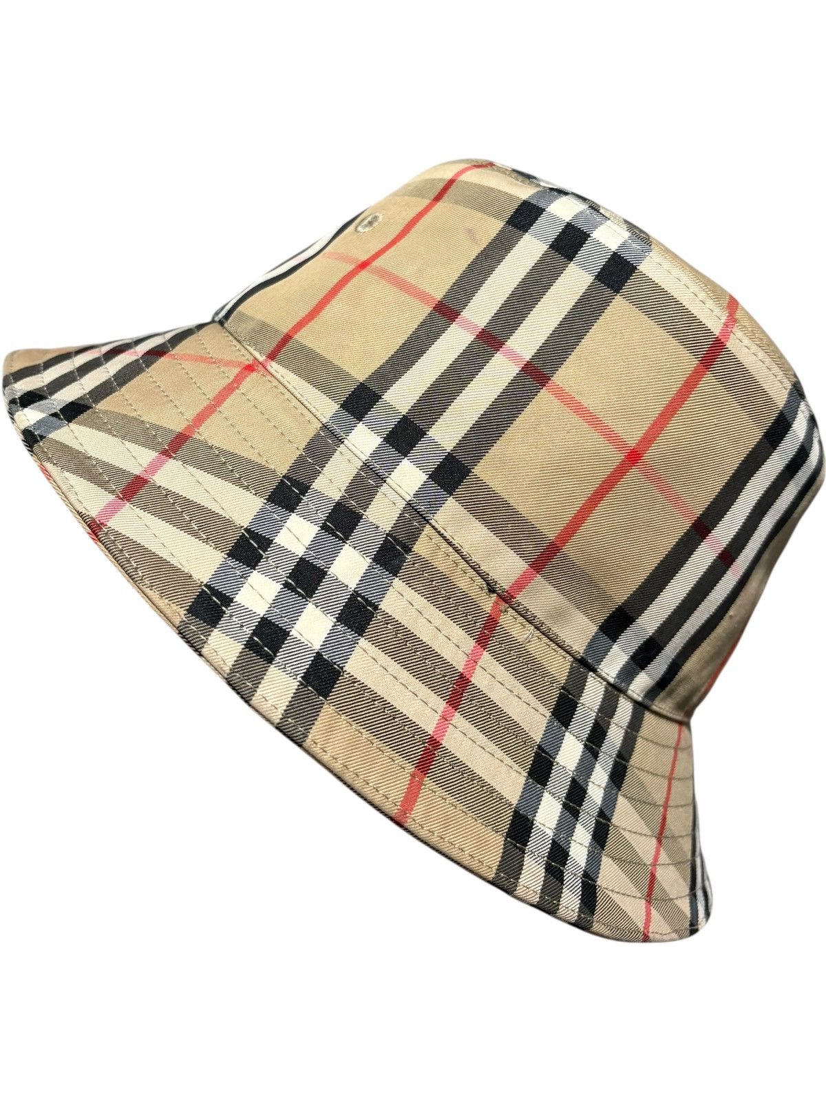 Burberry Bucket Hat Check Plaid Logo striped if six was nine