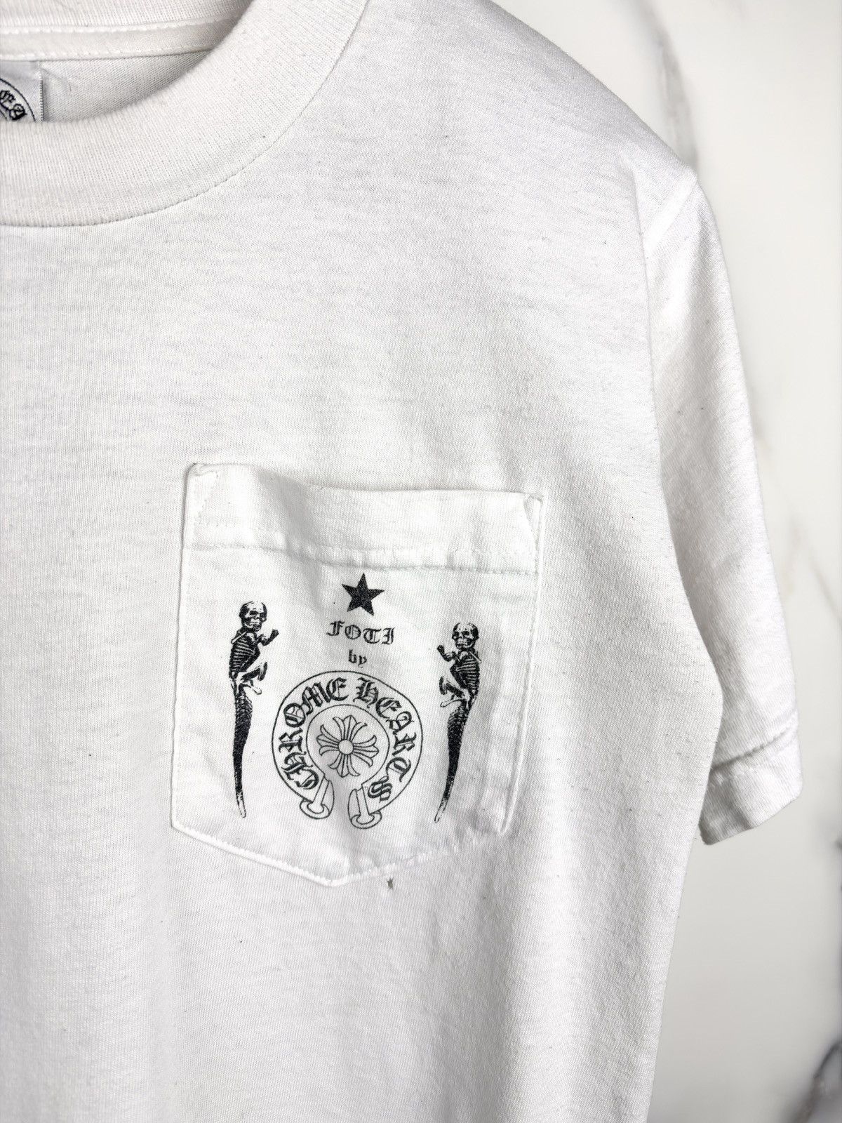 Chrome Hearts Chrome Hearts Vintage Foti Skull Logo Pocket Tshirt Size US S / EU 44-46 / 1 - 4 Thumbnail