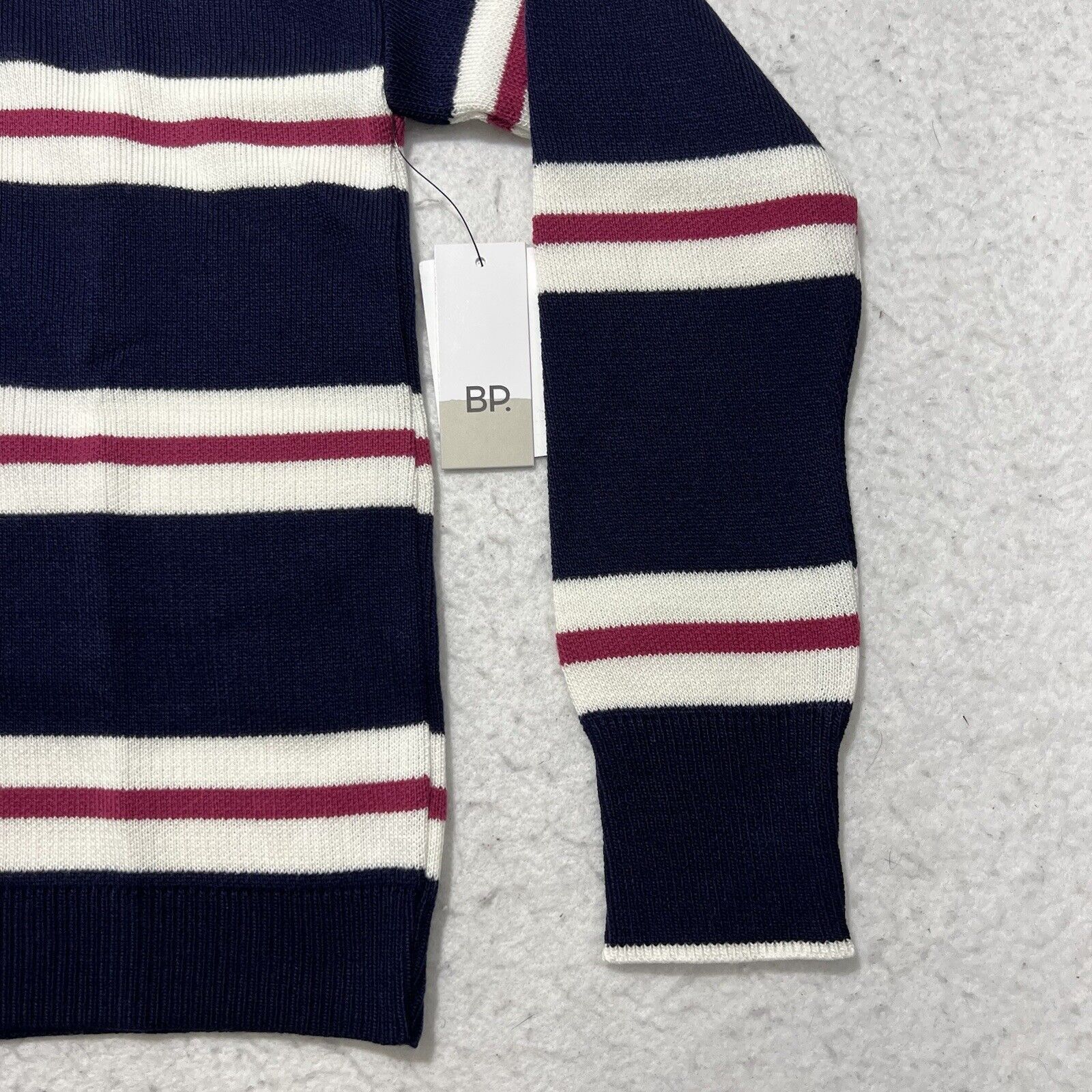 Nordstrom Nordstrom Blue White Pink Quarter Zip Striped Sweatshirt NWT Size XS / US 0-2 / IT 36-38 - 5 Thumbnail