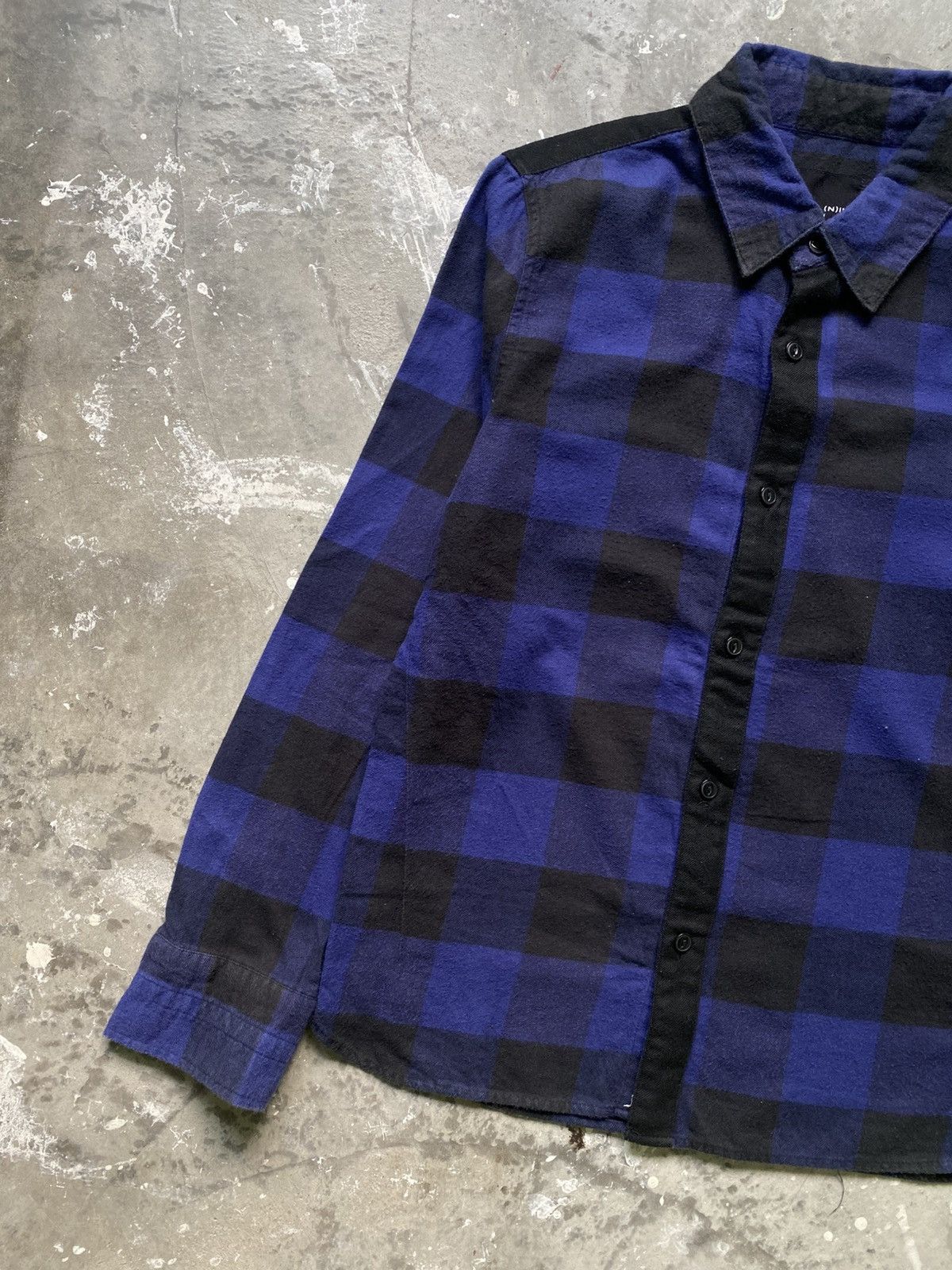 Number (N)ine Number Nine Blue Black Check Musical Flannel Shirt Size US L / EU 52-54 / 3 - 3 Thumbnail