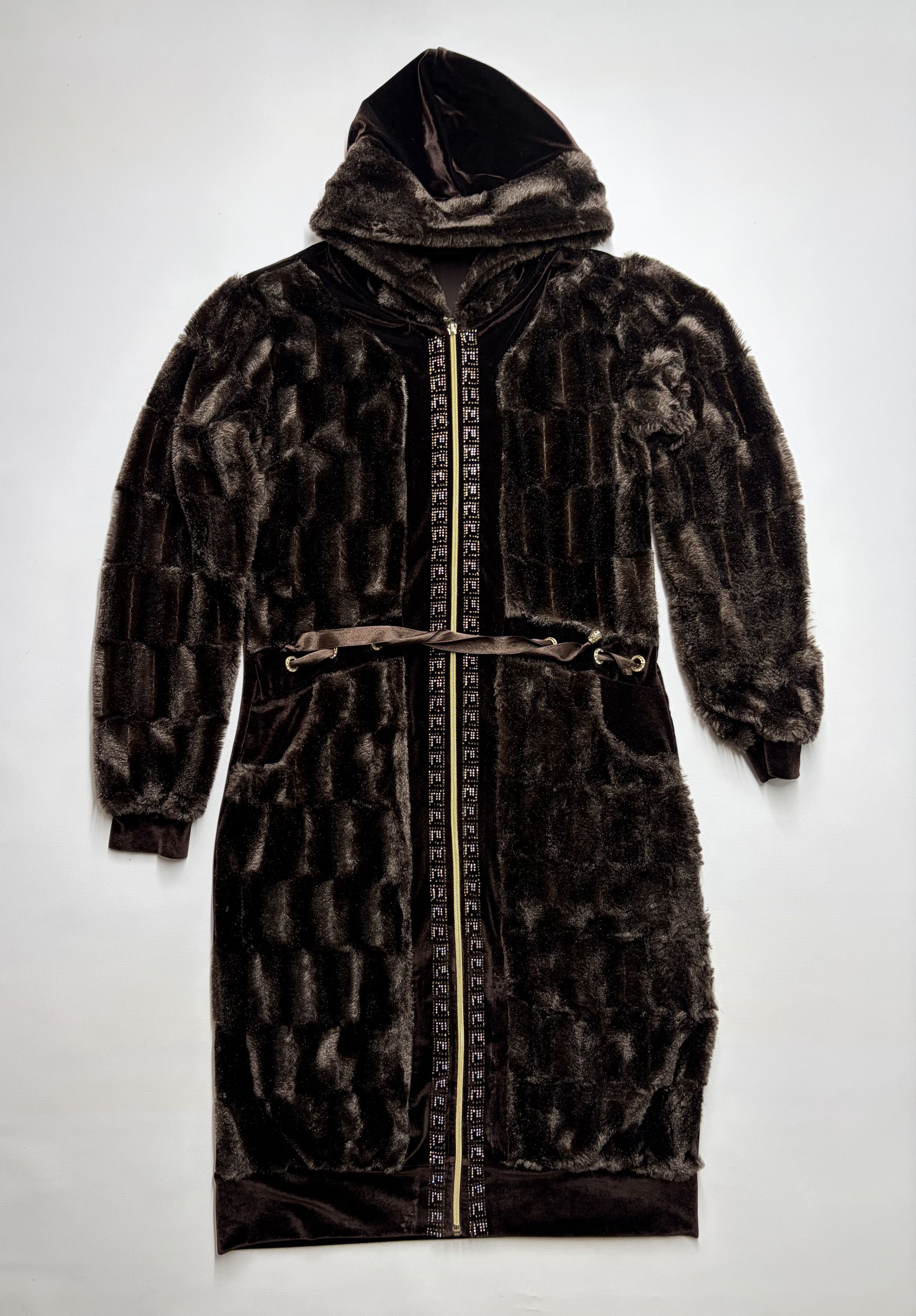 Vintage Vintage Women's Faux Fur Hooded Coat Size S / US 4 / IT 40 - 1 Thumbnail