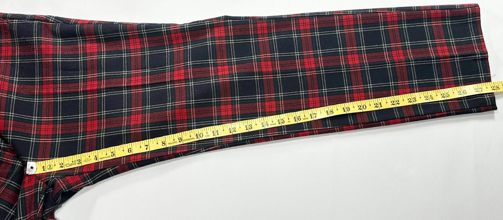 Zara Zara Basic Plaid Straight Leg Track Pants Red Mens L Size US 34 / EU 50 - 5 Thumbnail