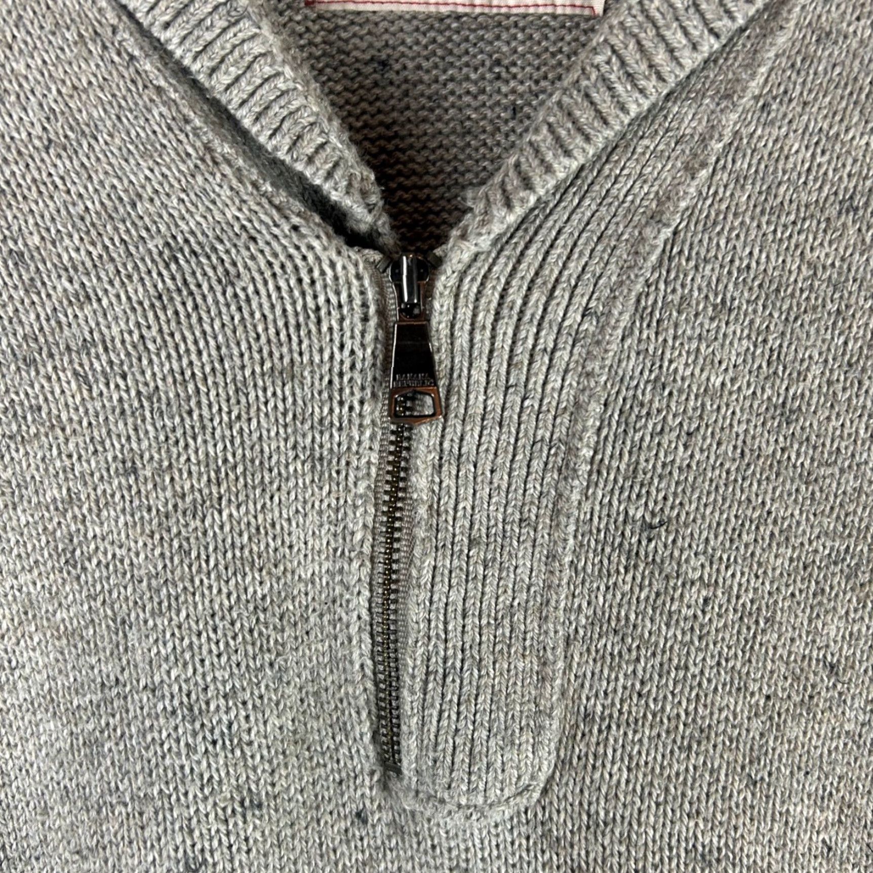 Banana Republic VINTAGE Banana Republic Heritage Mens Gray Speckled 1/4 Zip Sweater Size S 100 Cotton Size US S / EU 44-46 / 1 - 3 Thumbnail