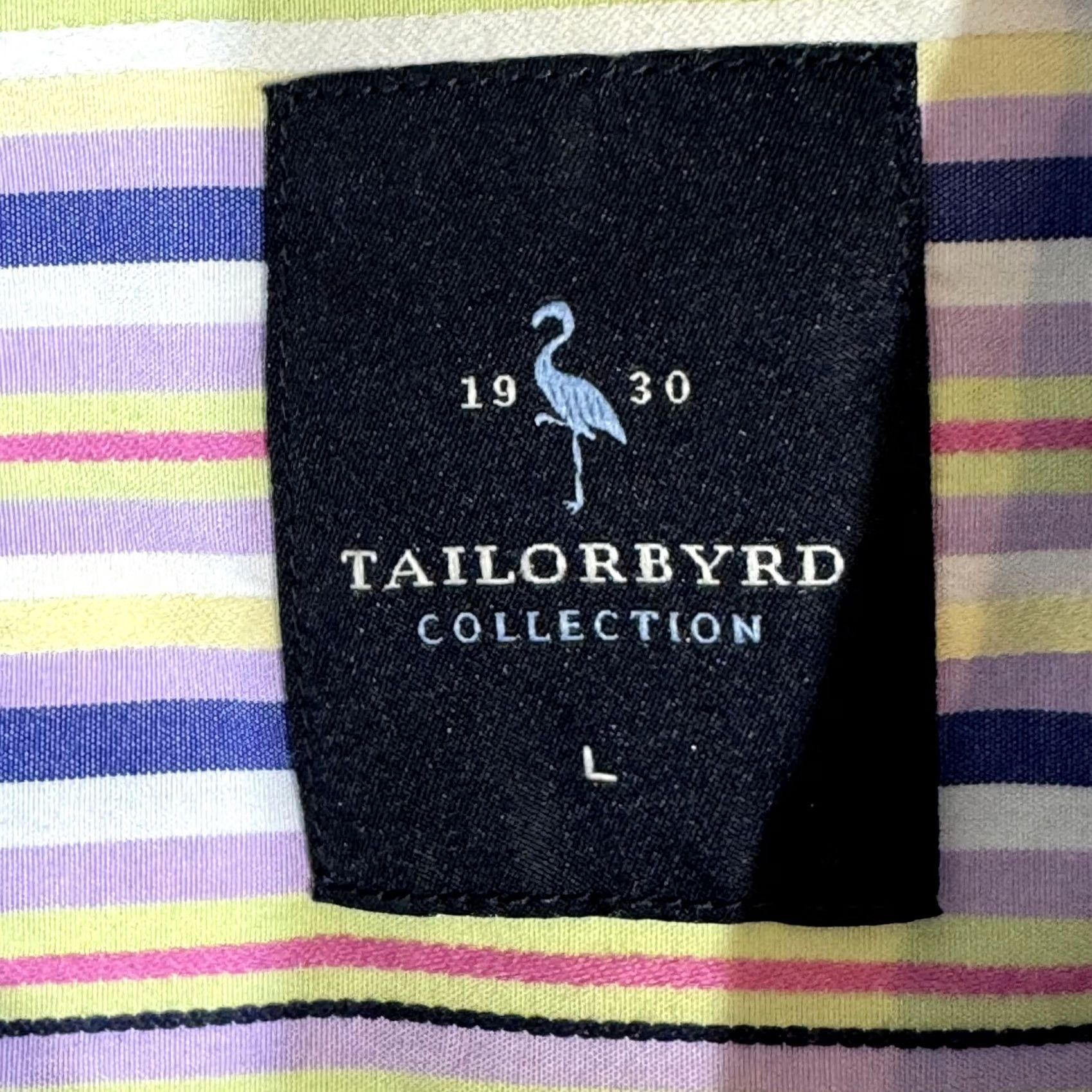 Tailorbyrd TAILORBYRD Multicolor Striped Cotton Shirt Men’s Large Button-Up, Pockets, 31" Length, 46" Chest, Long Sleeve, Regular Fit Size US L / EU 52-54 / 3 - 6 Thumbnail