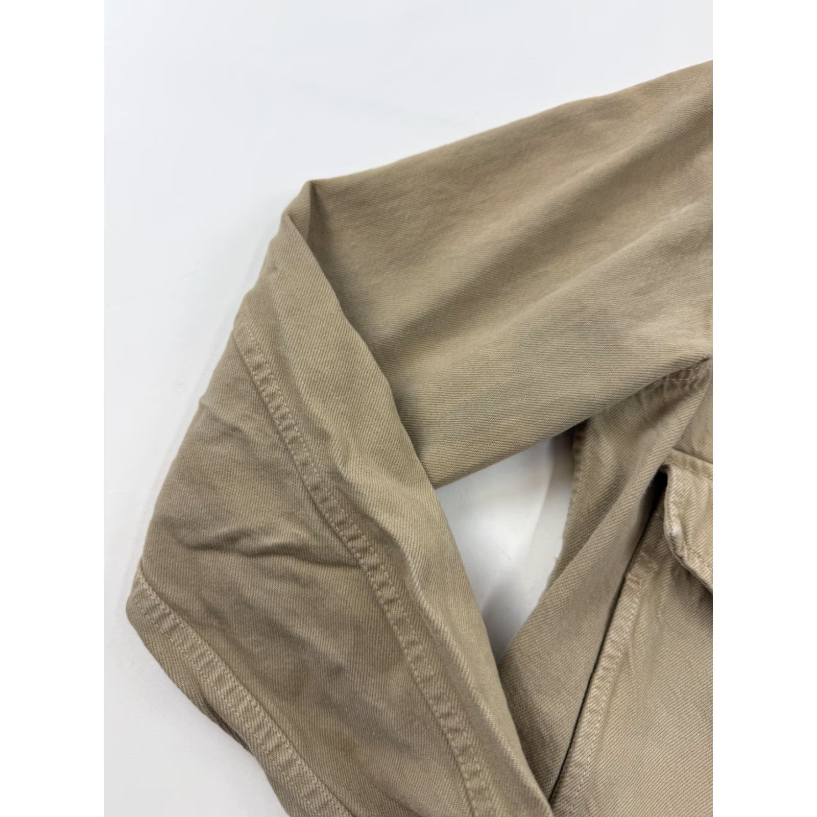 Vintage Trave Jacket Womens Small Beige Jane Cropped Twill Snap Front Utility Chore Size S / US 4 / IT 40 - 3 Thumbnail