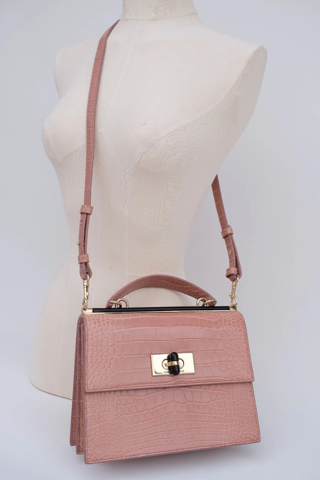Giorgio Armani RARE Giorgio Armani Croco Exotic Leather Pink Bag Tote Size ONE SIZE - 2 Thumbnail