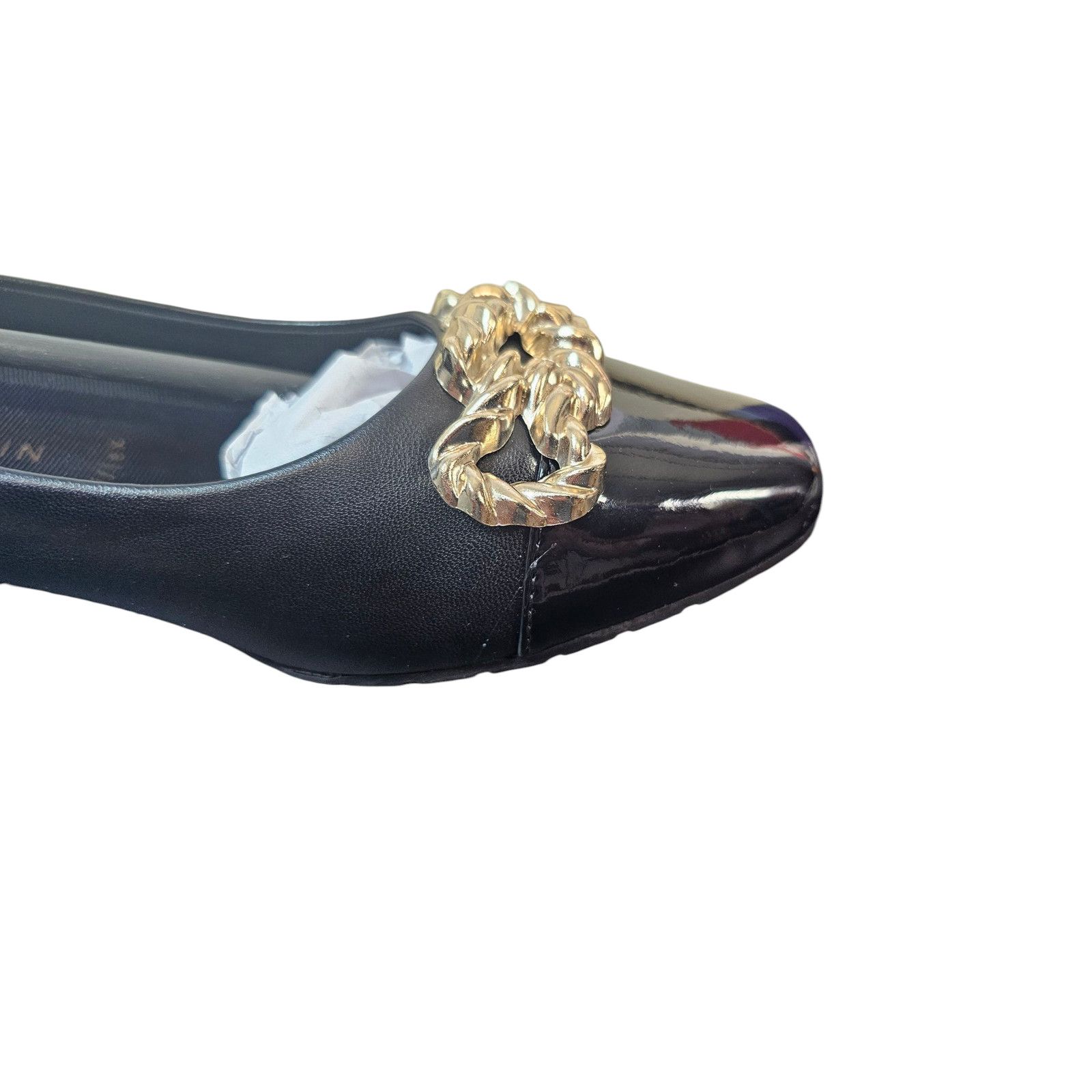 Anne Klein Anne Klein iFlex Black Slip-on Flats w Decorative Chain Sz 8 Size US 8 / IT 38 - 8 Thumbnail
