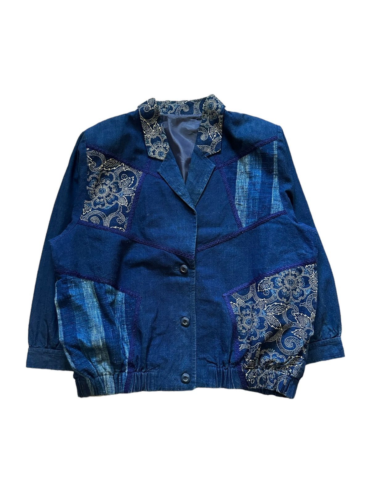 Vintage Vintage Indigo Patchwork Jacket Cardigan Size US M / EU 48-50 / 2 - 1 Thumbnail