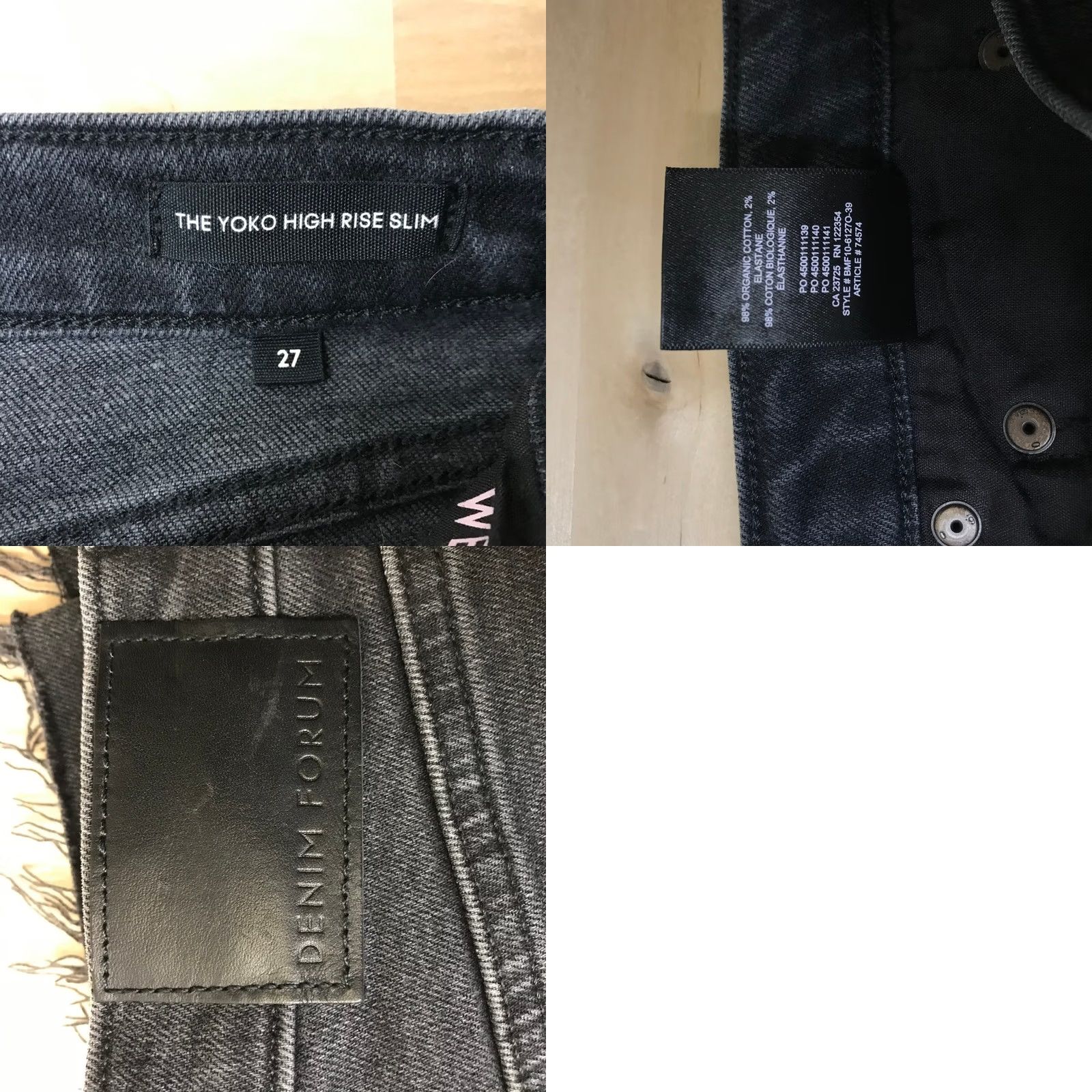 Vintage VINTAGE? No. Denim Forum The Yoko High Rise Slim Jeans Black Button Fly Raw Hem Size 27 Size 27" / US 4 / IT 40 - 8 Thumbnail