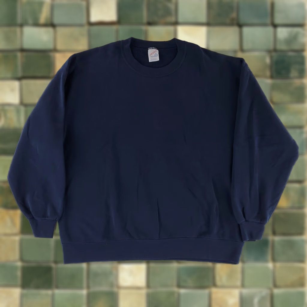 Jerzees VINTAGE Jerzees Sweatshirt Crew Neck 90s Blue Mens XXL Pullover Blank Shirt Size US XXL / EU 58 / 5 - 1 Thumbnail