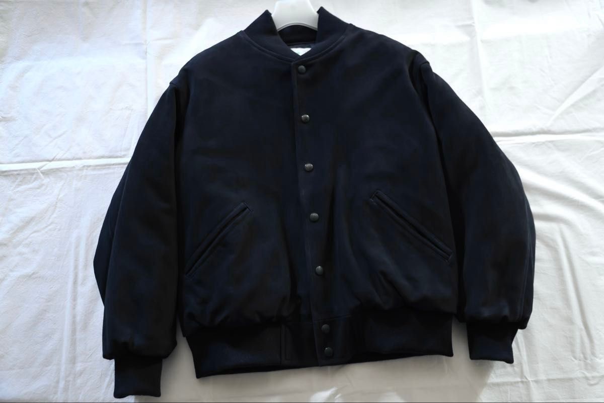 A.PRESSE Navy Suede Award Jacket sz 3 Size US L / EU 52-54 / 3 - 2 Thumbnail