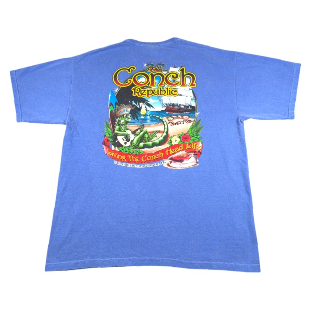Comfort Colors Conch Republic Shirt Adult 2XL Blue Florida Iguana Lizard Drinks Souvenir Shirt Size US XXL / EU 58 / 5 - 2 Thumbnail