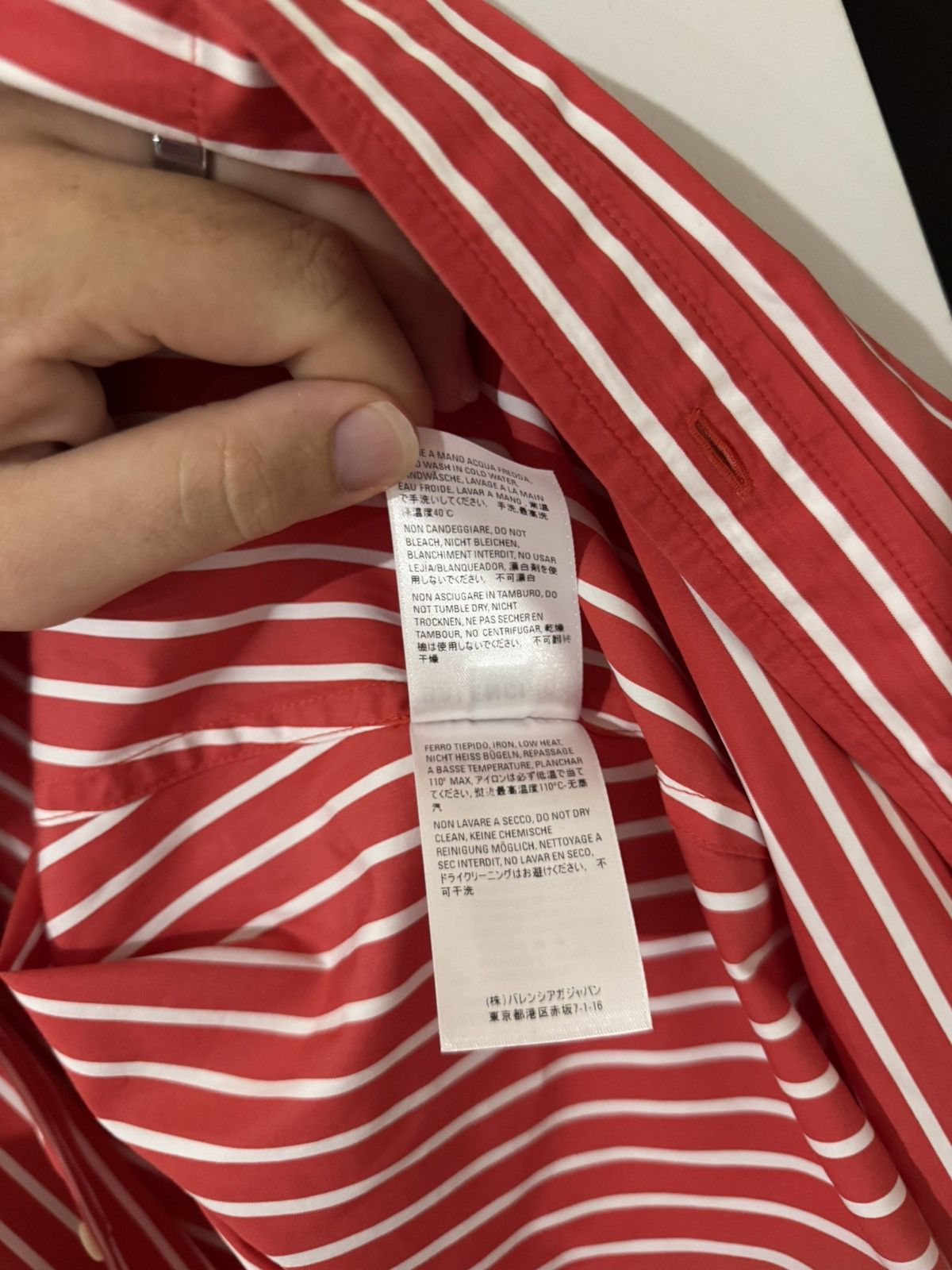 Balenciaga Balenciaga Striped red and white shirt Size US L / EU 52-54 / 3 - 5 Thumbnail