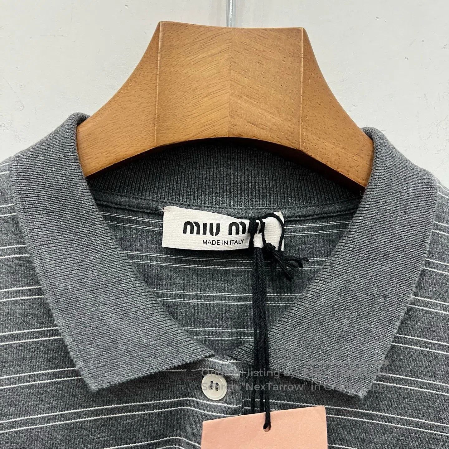 Miu Miu Miumiu SS25 Gray Striped Polo T. Size S / US 4 / IT 40 - 4 Thumbnail