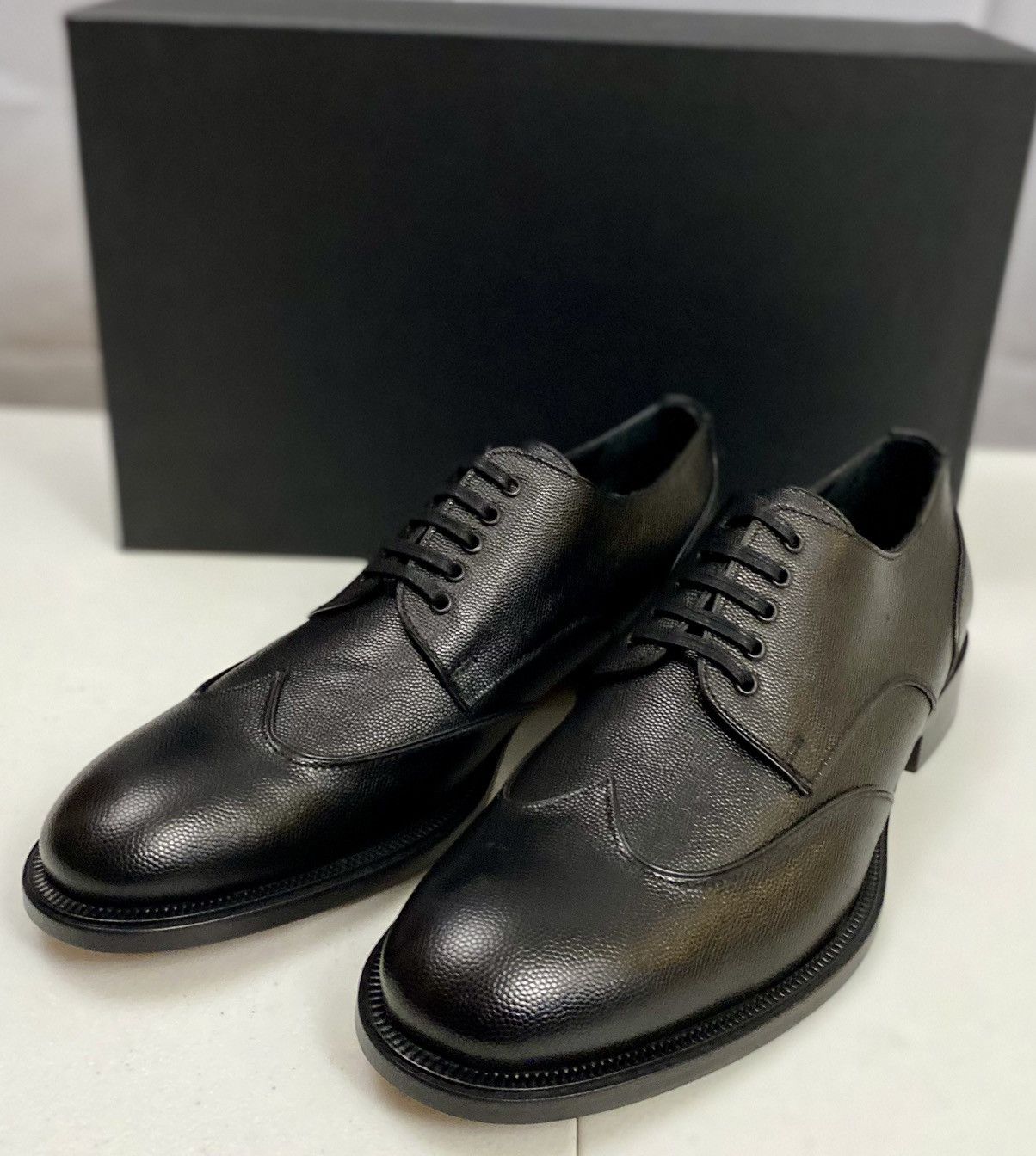 Dsquared2 Dsquared2 🇮🇹 Black Textured Gloss Leather Wingtip Derby 9 NEW Size US 9 / EU 42 - 5 Thumbnail