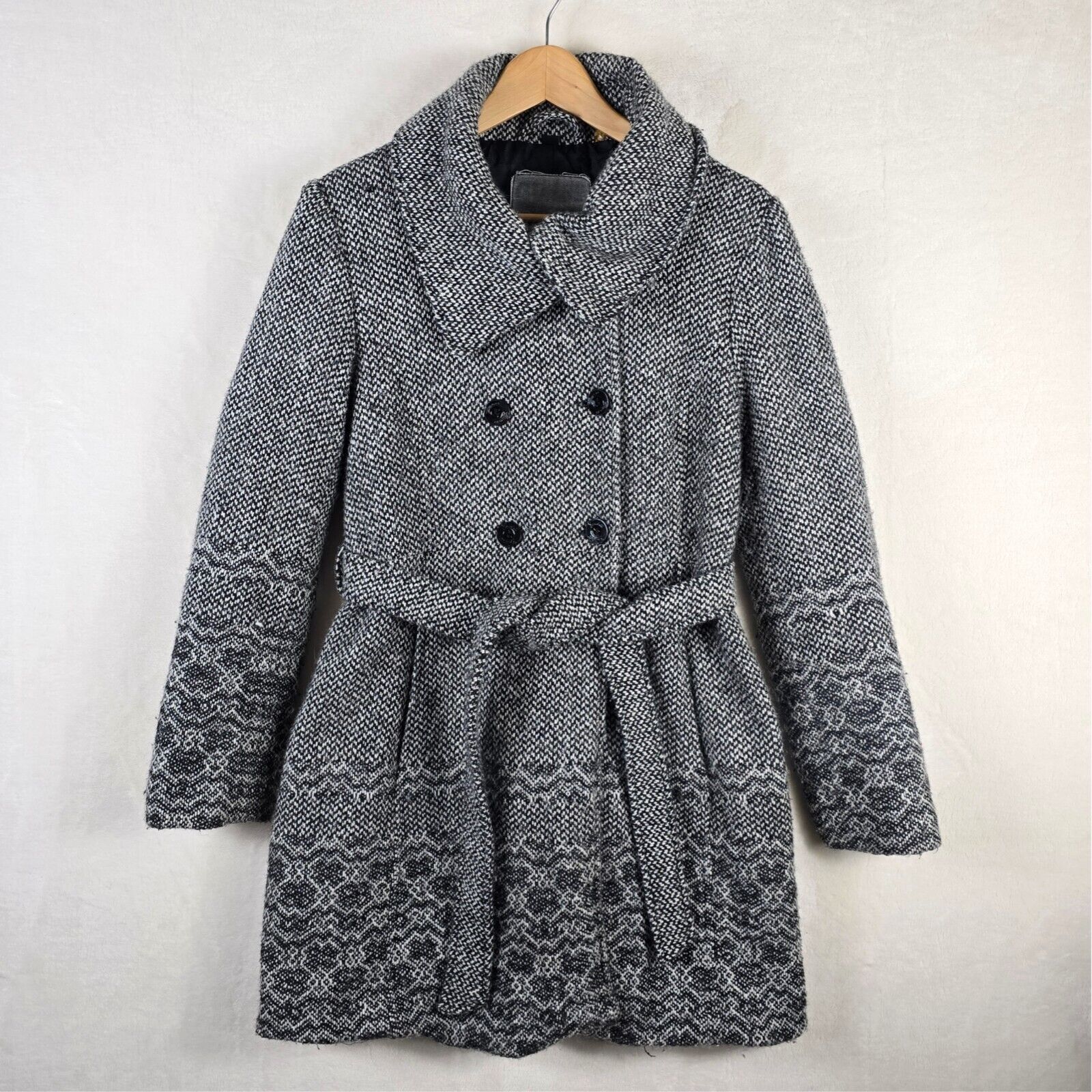 Guess Vintage GUESS Wool Blend Tweed Double-Breasted Pea Coat L Size L / US 10 / IT 46 - 2 Thumbnail