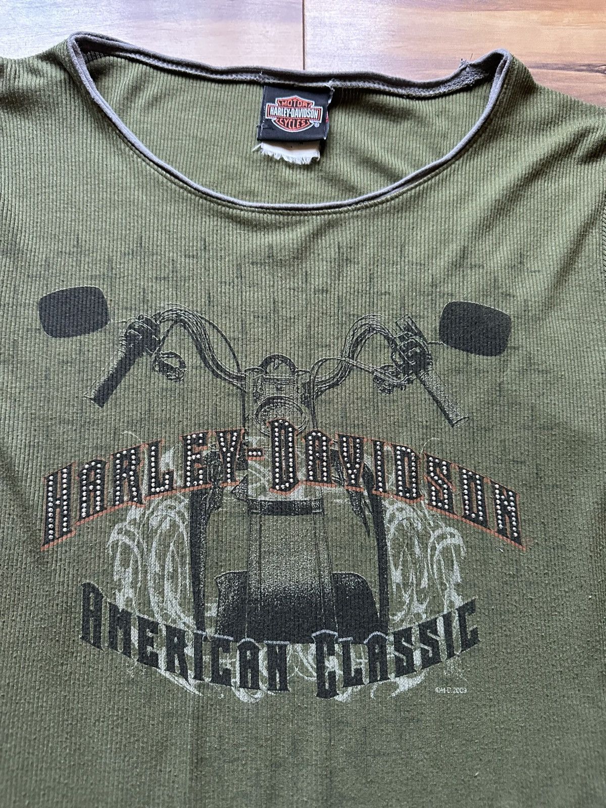 Harley Davidson 2009 Harley-Davidson American Classic Army Long Sleeve Size L / US 10 / IT 46 - 3 Thumbnail