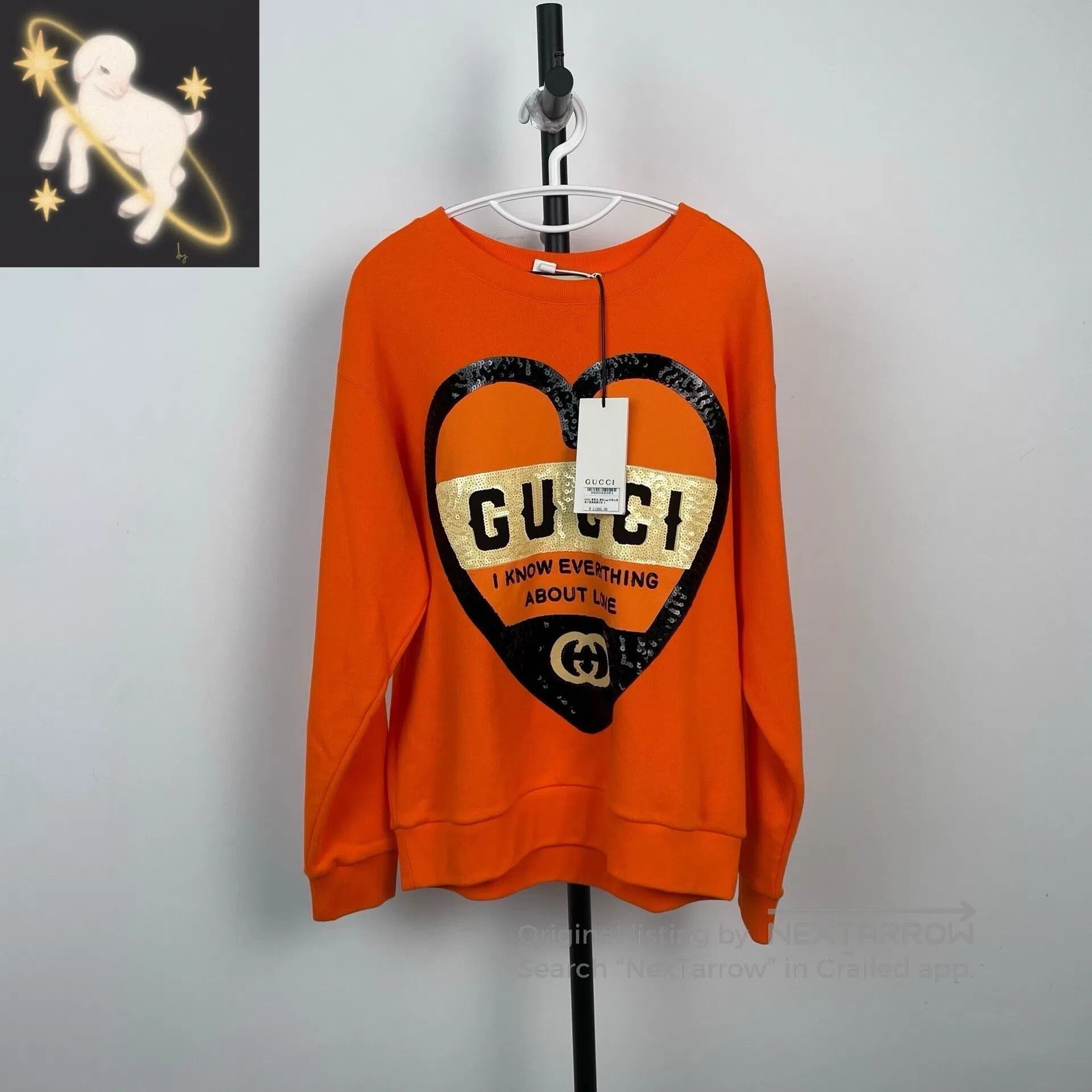 Gucci Guicci Letter sequin orange sweatshirt| Size US S / EU 44-46 / 1 - 1 Thumbnail