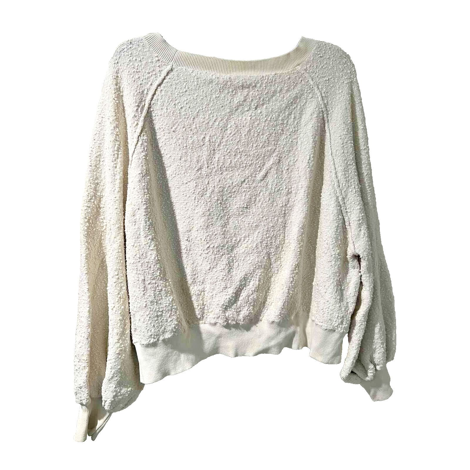 Free People Free People Women Sweater Cream Petite Small A000390 Size S / US 4 / IT 40 - 3 Thumbnail