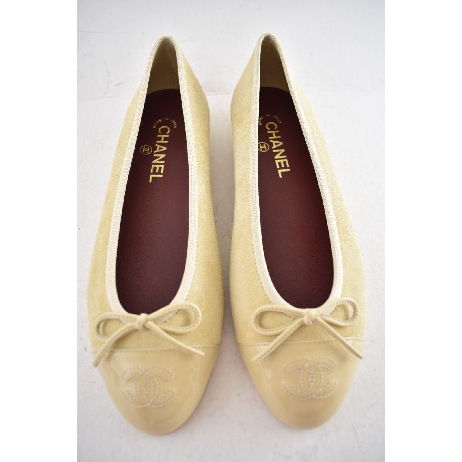 Chanel Chanel Beige Suede Patent Leather Ballet Flat 39.5 Size US 8.5 / IT 38.5 - 4 Thumbnail