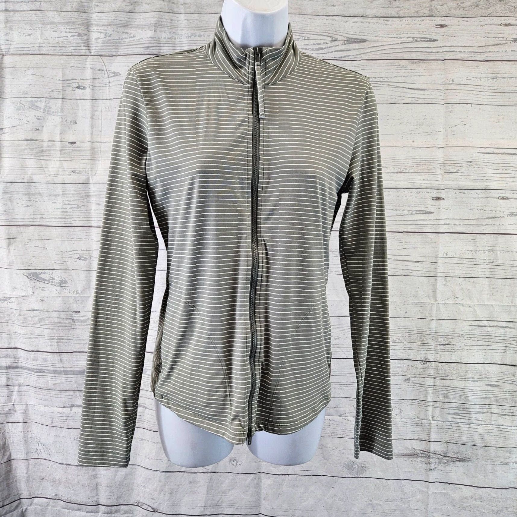 Vintage Carve Designs Womens Full Zip Jacket Sz Small Striped Long Sleeve Activewear Jacket Size S / US 4 / IT 40 - 2 Thumbnail