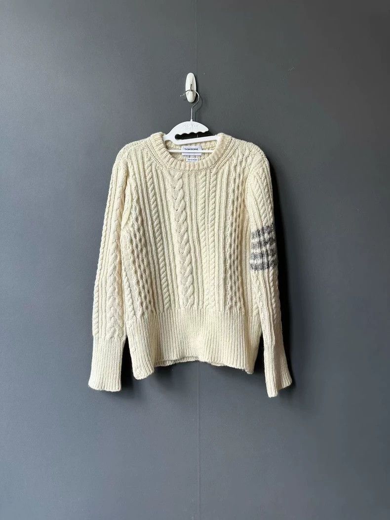 Thom Browne Thom Browne White knitted sweater Size US M / EU 48-50 / 2 - 1 Thumbnail
