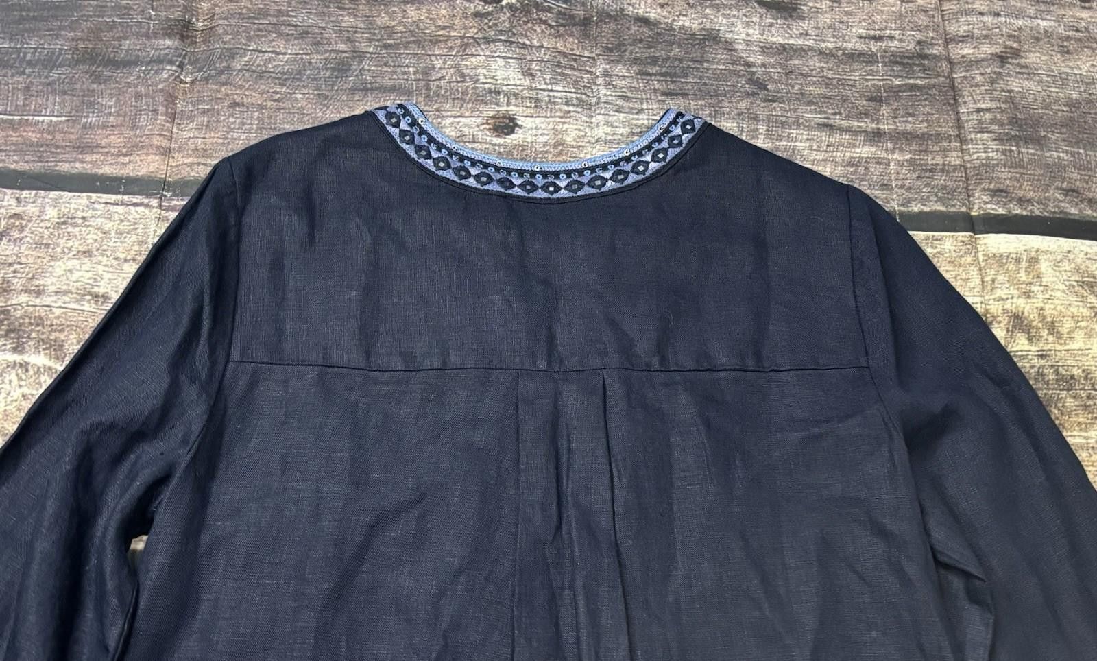 Chicos Chicos Dress Womens Size 8 Linen Embroidered Embellished Size M / US 6-8 / IT 42-44 - 8 Thumbnail