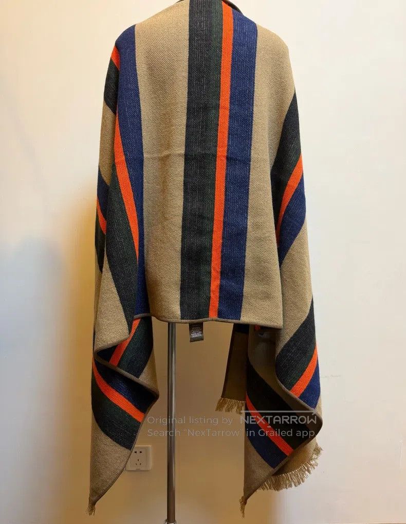 Hermes Hermes Striped Cashmere Multicolor Large Shawl Fringe Scar Size ONE SIZE - 5 Thumbnail