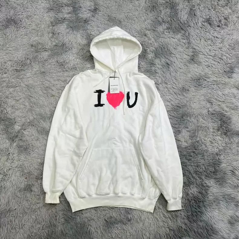 Balenciaga Balenciaga Monogrammed heart print hooded slouchy long-sle Size US XS / EU 42 / 0 - 1 Thumbnail
