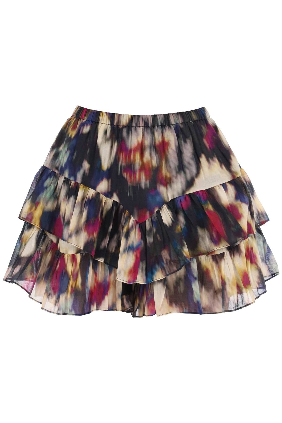 image of Isabel Marant Etoile Jocadia Flounced Skort in Ochre Black, Women's (Size 26)
