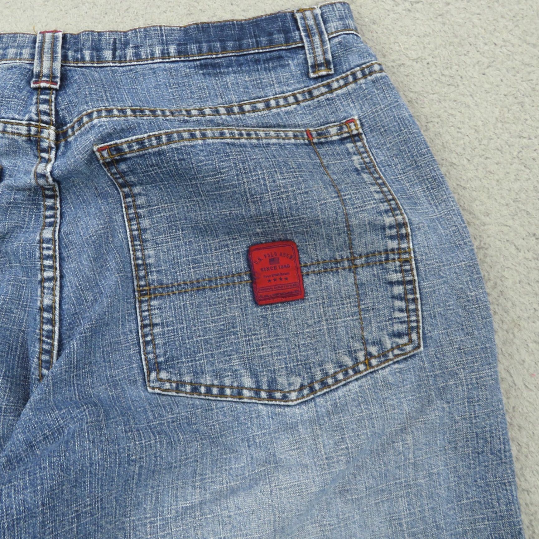 Vintage VTG US Polo Assn. Jean Shorts Men 36 Bermuda 90s Baggy Grunge Flag Denim Blue Casual Casual Size US M / EU 48-50 / 2 - 2 Thumbnail