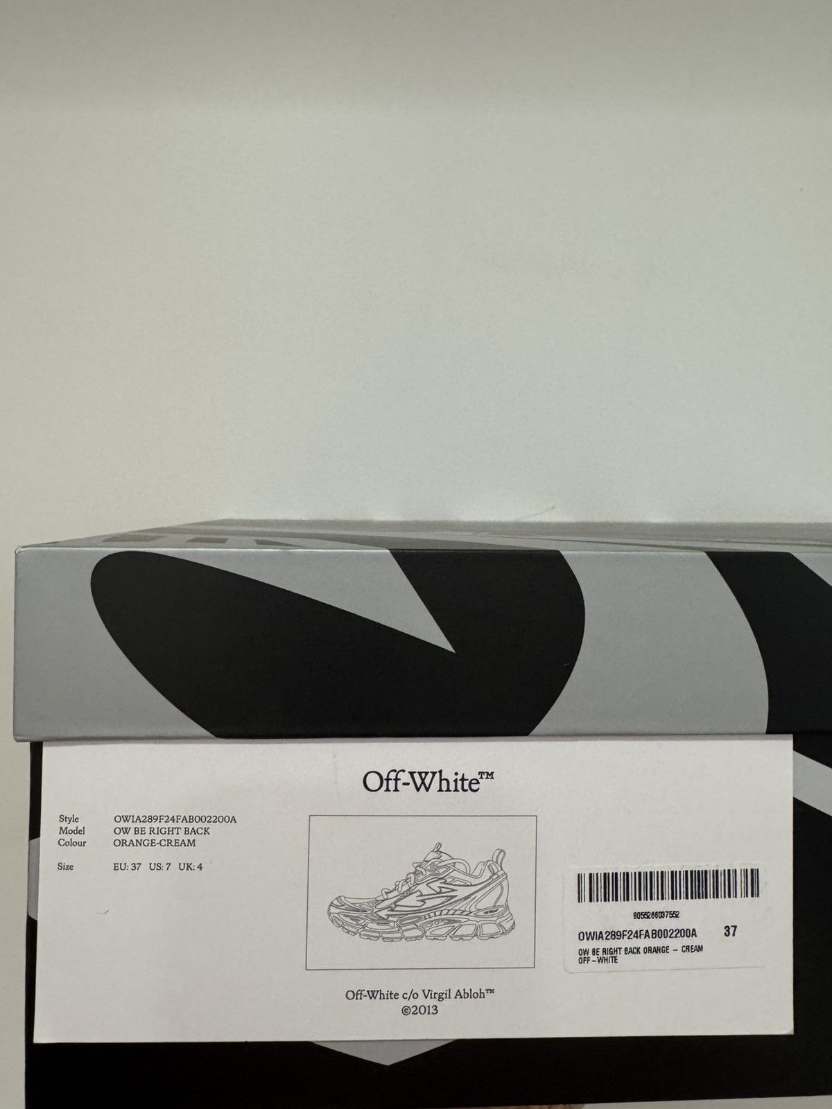 Off-White Off-White Be Right Back Sneakers, size 37 Size US 7 / IT 37 - 7 Thumbnail