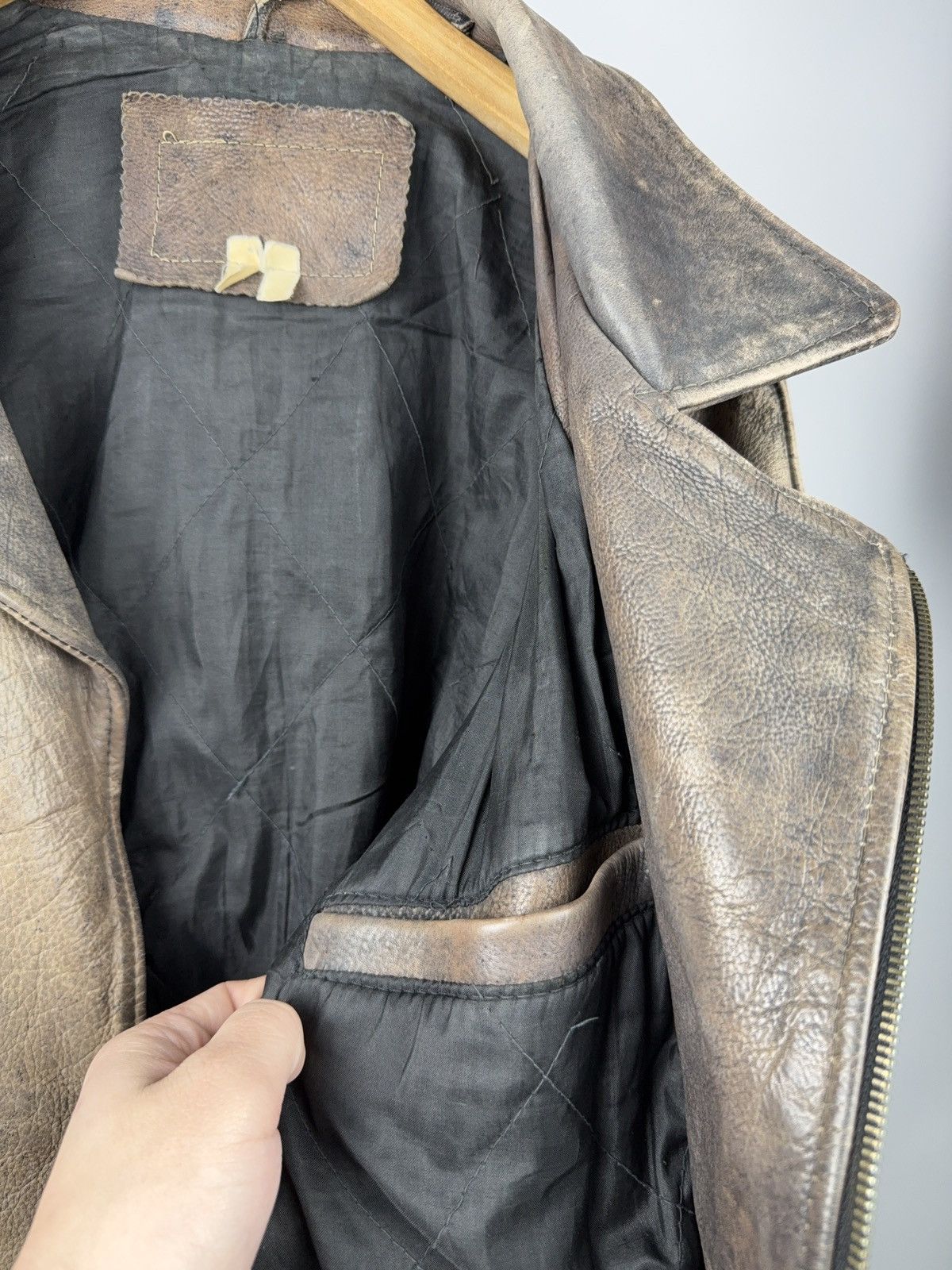 Genuine Leather 90s Retro Heavy Distressed Leather Moto Biker Jacket Vintage Size US XL / EU 56 / 4 - 17 Thumbnail