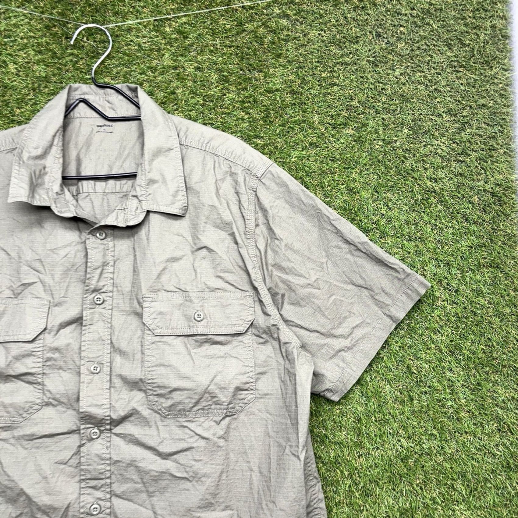 Vintage Brahma Shirt Mens XL Short Sleeve Button-Up Workwear Chest Pockets Green Solid Two Chest Pockets Button-Up Workwear Outdoor Mens XL Size US XL / EU 56 / 4 - 3 Thumbnail