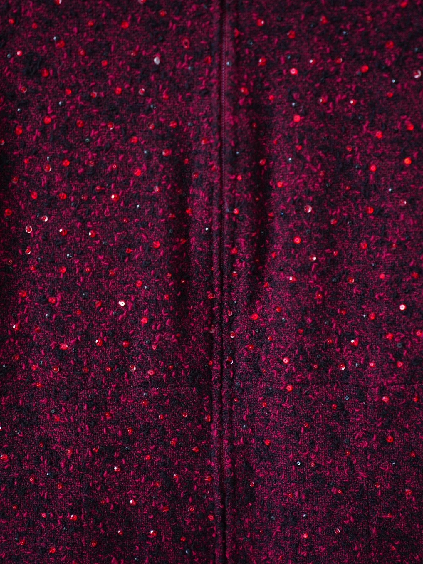 Oscar De La Renta Oscar de la Renta Vtg Red Sequin Tweed Velvet Dress S Size S / US 4 / IT 40 - 4 Thumbnail