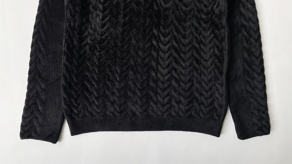 Haider Ackermann Black Chenile Chevron Velvet Sweater Size US S / EU 44-46 / 1 - 14 Thumbnail