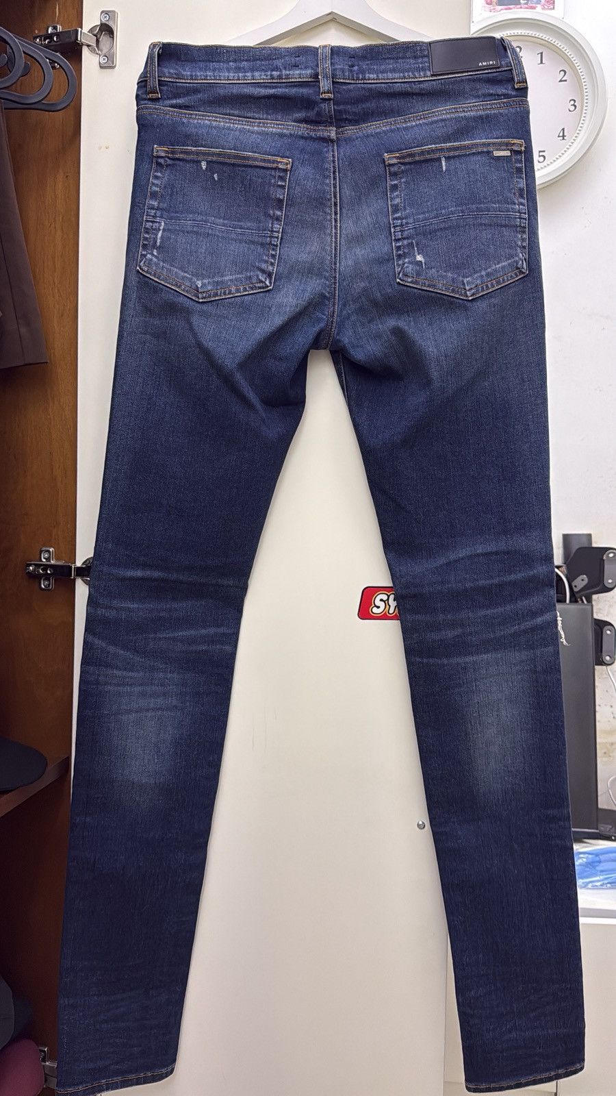 Amiri Amiri double ripped knee Blue denim jeans Size US 33 - 2 Thumbnail