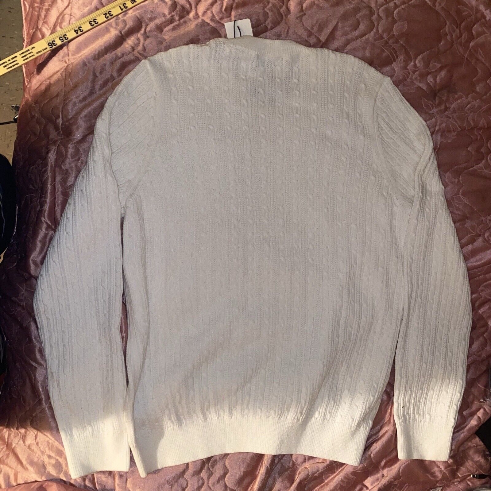Sandro Sandro Paris Mens Sweater Sz Large Ecru Beige Cable Knit NWT Size US L / EU 52-54 / 3 - 7 Thumbnail